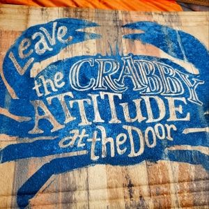 1 New entry doormat <Leave the Crabby Attitude at the Door>